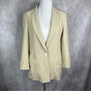 Moussy Vintage Polyester Rayon Single Button Blazer In Ivory Women's Size XS